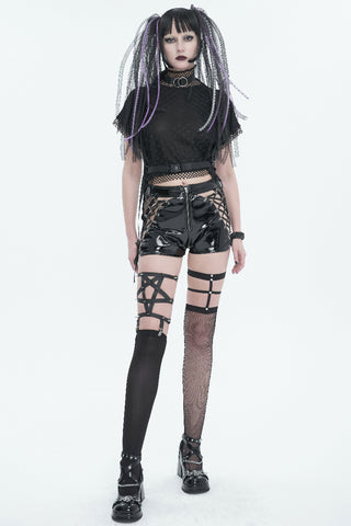 Pentagram Asymmetrical Fishnet Tights