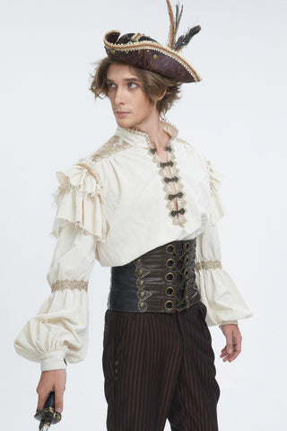 Gilded Corsair Feathered Tricorn Hat