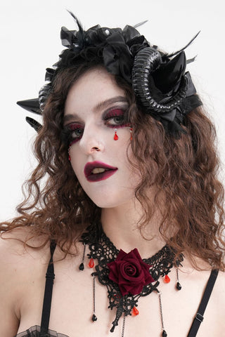 Midnight Rose Devil Headpiece