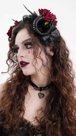 Demon Horn Floral Headband
