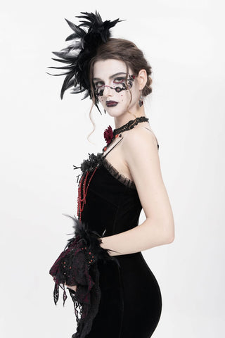 Gothic Cross Feather Brooch & Headpiece