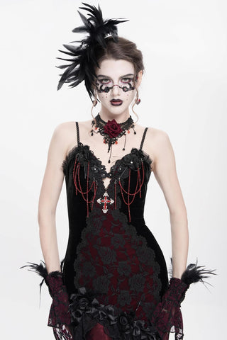 Gothic Cross Feather Brooch & Headpiece