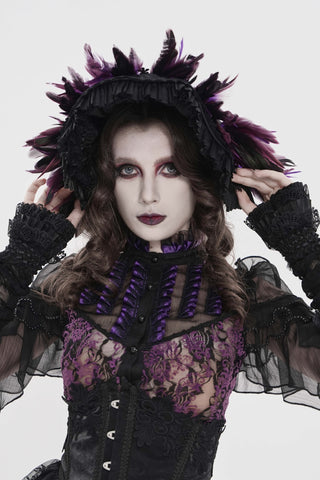 Ravenna Black & Purple Feather Headband