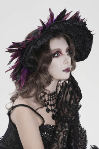 Ravenna Black & Purple Feather Headband