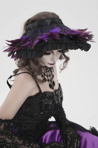 Ravenna Black & Purple Feather Headband