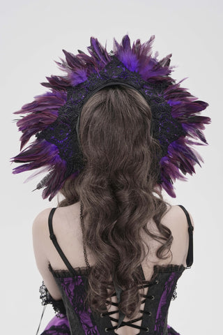 Ravenna Black & Purple Feather Headband