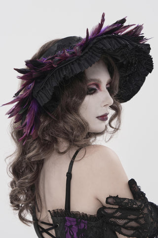 Ravenna Black & Purple Feather Headband