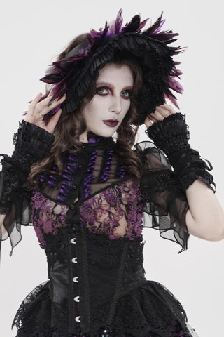Ravenna Black & Purple Feather Headband