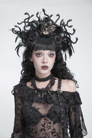 Vesper Black Lace Spike Choker Necklace