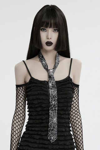 Butterfly ensnared web tie