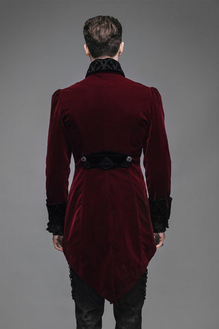 Victorian Gentleman Red Velvet Tailcoat