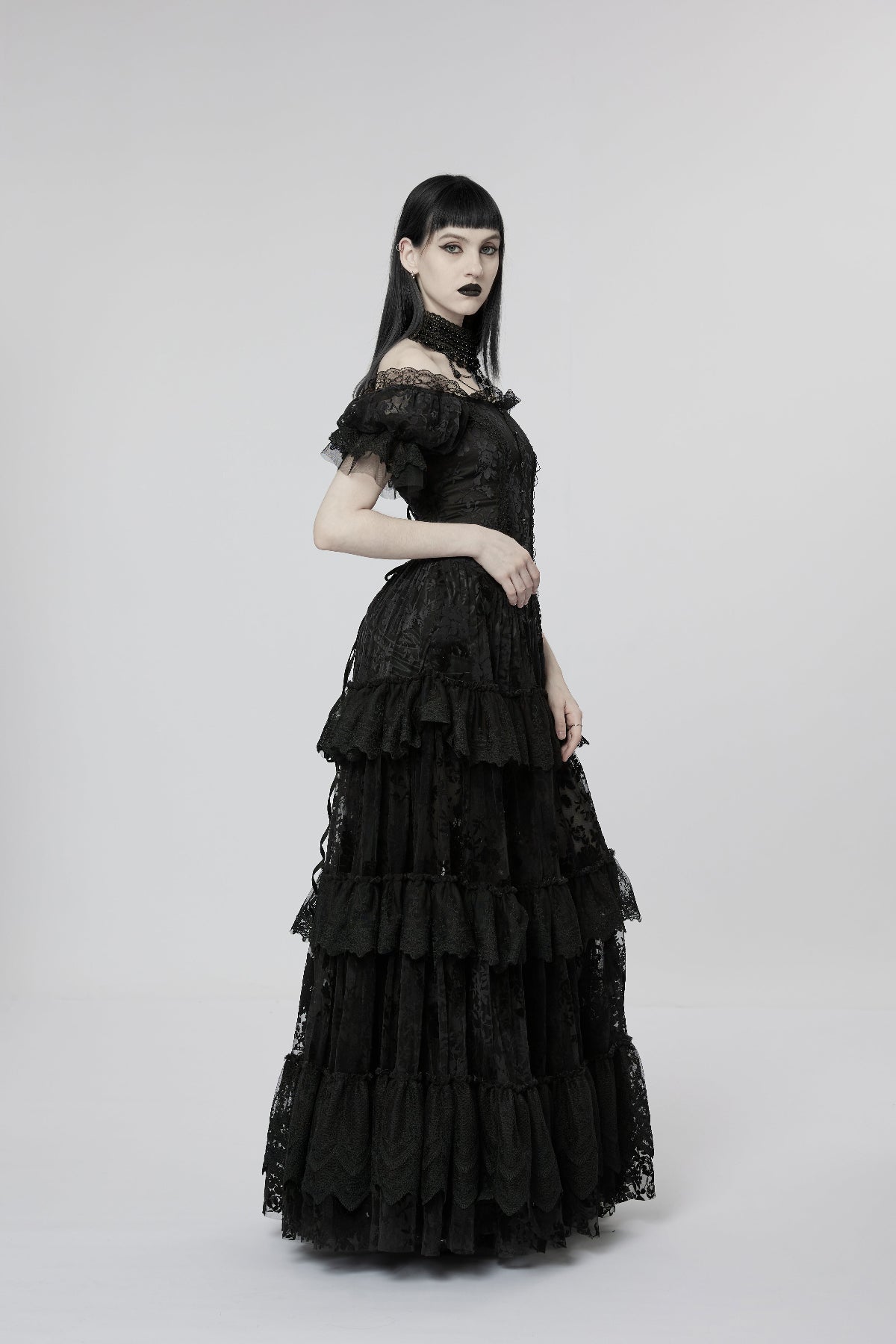 Punk Rave WQ-613 in Black - Romantic Gothic Victorian Ball Gown Dress XS Punk Rave WQ-613 in Black - Romantic Gothic Victorian Ball Gown Dress XS