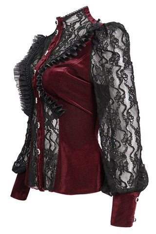 Crimson Duchess Velvet Top