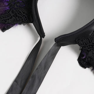 Ravenna Black & Purple Feather Headband