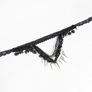 Vesper Black Lace Spike Choker Necklace