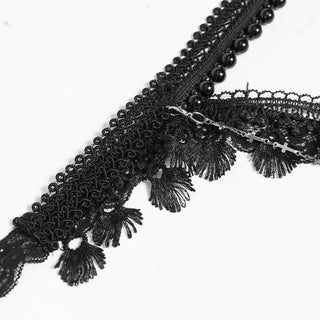 Vesper Black Lace Spike Choker Necklace