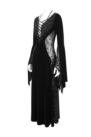 Virelle – Sheer Lace Gothic Maxi Dress