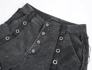 Skull Rivet Wide-Leg Trousers