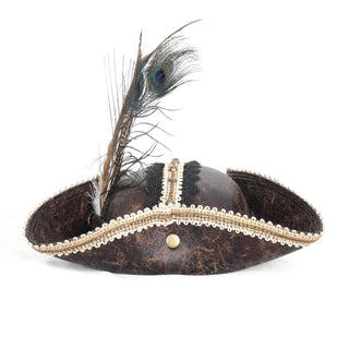 Gilded Corsair Feathered Tricorn Hat
