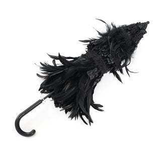 Shadow Crown – Black Feather Gothic Parasol