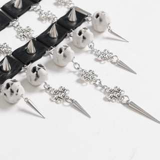 Mortis Skull & Spike Choker Necklace