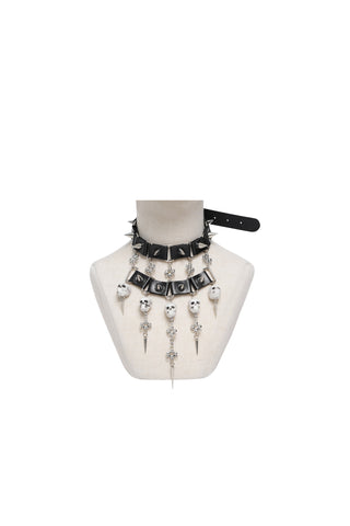 Mortis Skull & Spike Choker Necklace