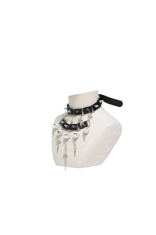 Mortis Skull & Spike Choker Necklace