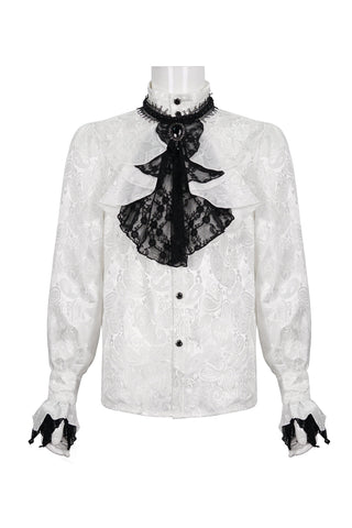 Lucien – Men’s White Victorian Ruffle Shirt