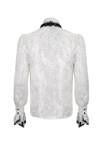Lucien – Men’s White Victorian Ruffle Shirt