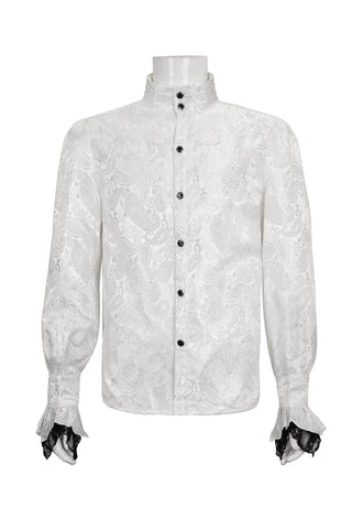Lucien – Men’s White Victorian Ruffle Shirt