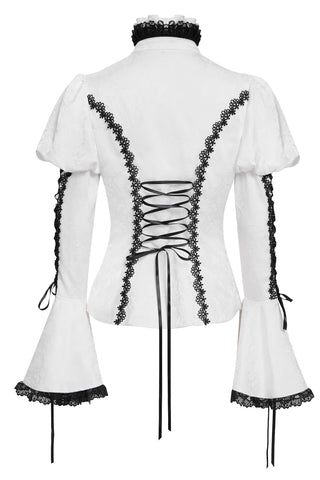 Isolde – Victorian Bell Sleeve White Blouse