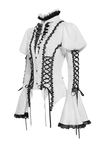 Isolde – Victorian Bell Sleeve White Blouse