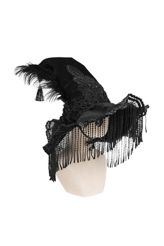Nightshade Black Beaded Witch Hat