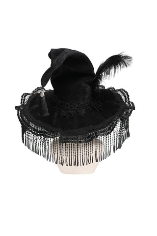 Nightshade Black Beaded Witch Hat