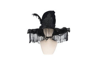 Nightshade Black Beaded Witch Hat