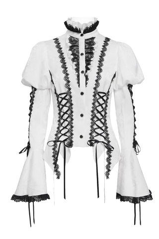 Isolde – Victorian Bell Sleeve White Blouse