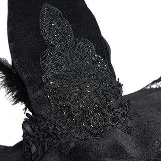 Nightshade Black Beaded Witch Hat