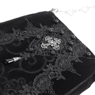 Pyra - Velvet Lace Gothic Cross Bag