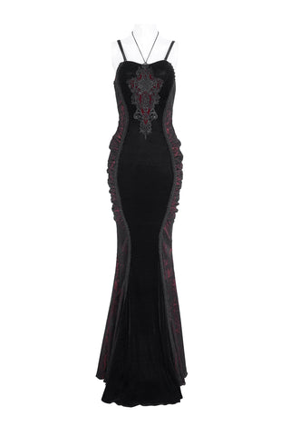 Velvet Gothic Mermaid Maxi Dress