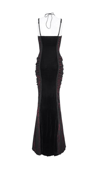 Velvet Gothic Mermaid Maxi Dress