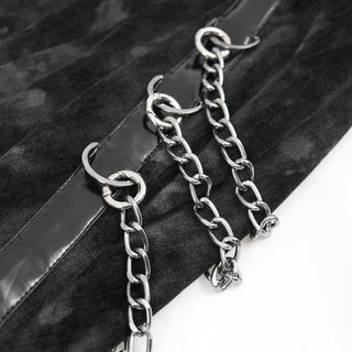 Dark Punk Chain Dress with Arm Warmers