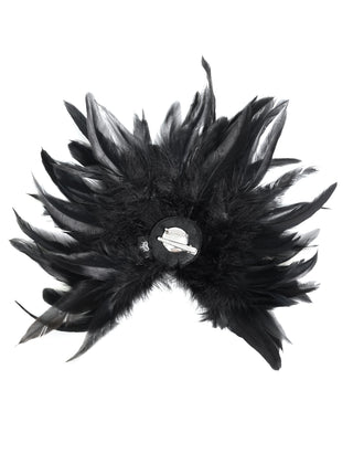 Gothic Cross Feather Brooch & Headpiece