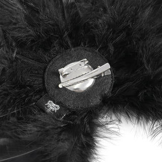 Gothic Cross Feather Brooch & Headpiece