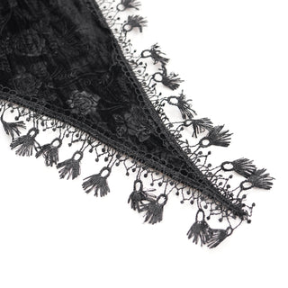 Raven Court – Gothic Feathered Lace Capelet