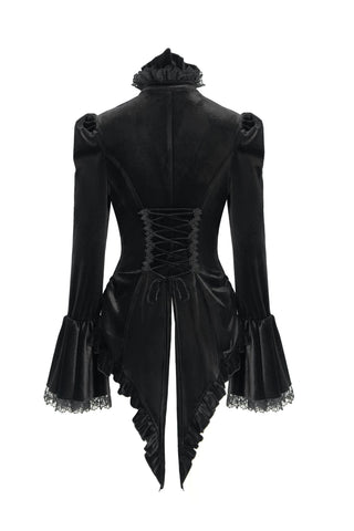 Victorian Tailcoat Black Velvet Gothic Blouse
