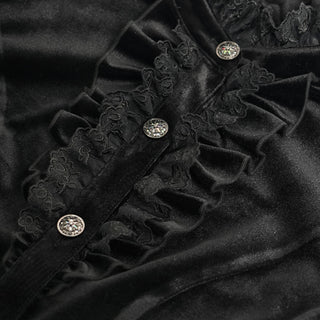 Victorian Tailcoat Black Velvet Gothic Blouse