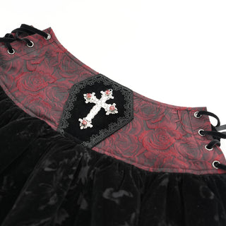 Baroness Bloodrose Velvet Mini Skirt