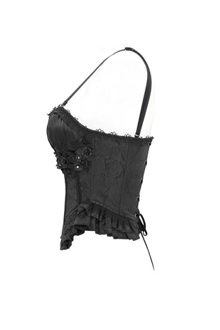 Black Rose Brocade Gothic Corset Top