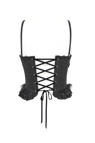 Black Rose Brocade Gothic Corset Top