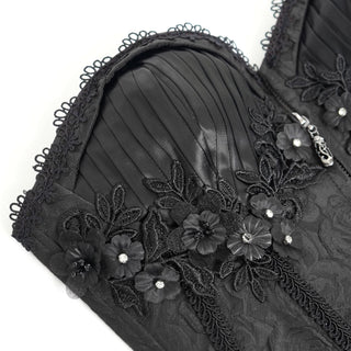 Black Rose Brocade Gothic Corset Top